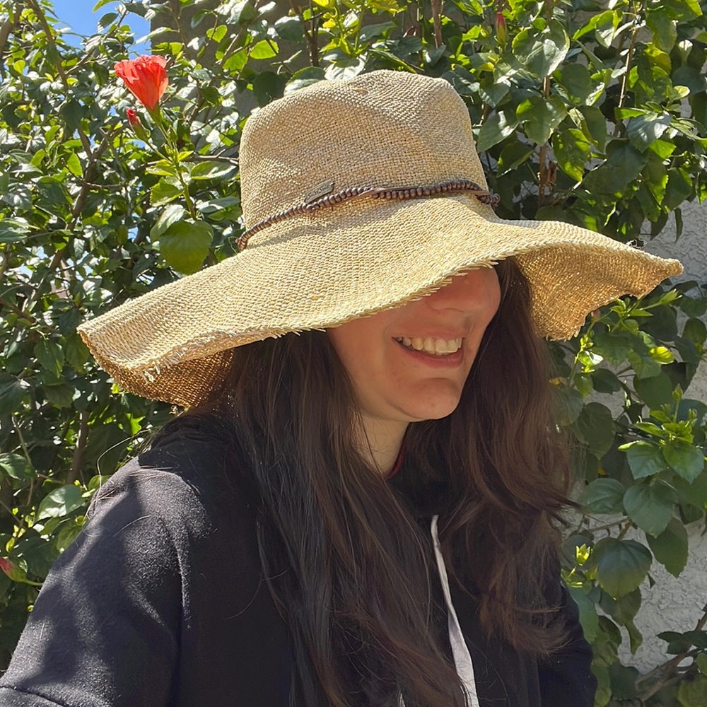 Sun N Sand Straw Sun Hat Floppy Beachy Boho Summer Neutral